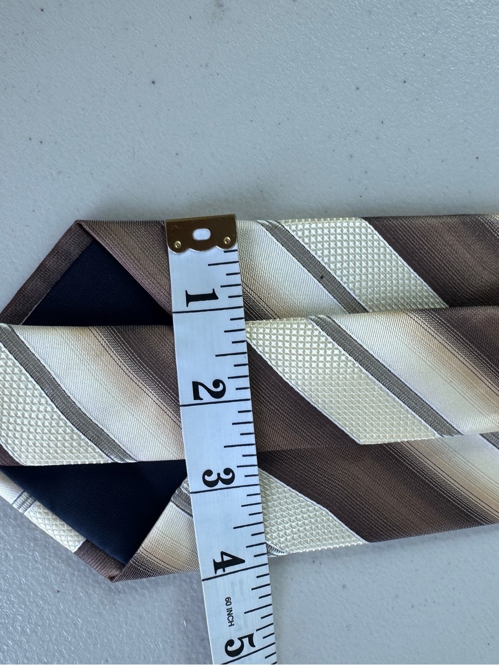 Valentino Cravatte Striped Brown Gold Silk Tie Luxury Designer Classic Wedding - Picture 6 of 13
